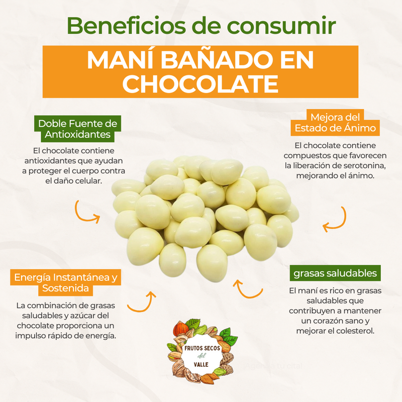 Maní Bañado Chocolate Blanco - Imagen 2